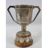 Birmingham sterling silver cricket trophy 1930s ( damaged see photos) Total silver weight 221 grams
