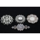 Four Victorian Silver Brooches (38g) 744553