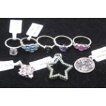Eight Silver Gemstone Set Jewellery Pieces By Tggc Including Diamond (23g) 748046