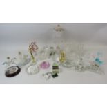 Selection of glass ornaments and paperweights.