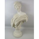 Large plaster bust of of lady approx 27" tall.