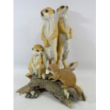 Country artist sculpture of Meercats "Guardians" 16" tall.