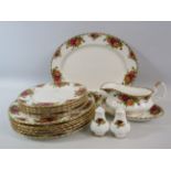 Royal Albert Old Country Rose Dinner ware 17 pieces in total.