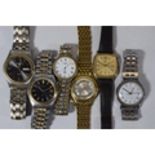 Selection of Gents quartz watches by Accurist, Seiko, etc. all need new batteries to run plus a Time