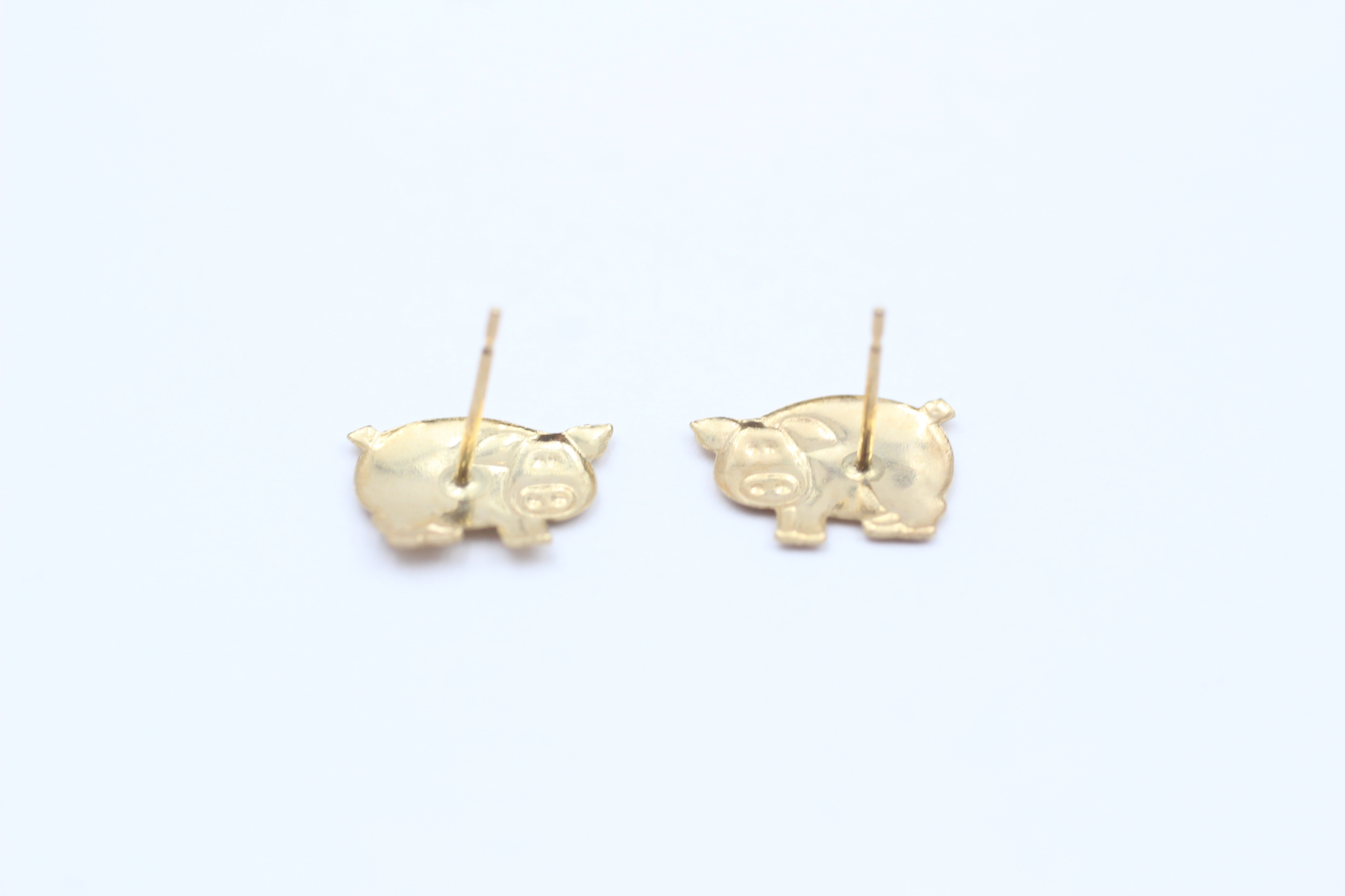 9ct Gold Pig Stud Earrings - Image 3 of 4