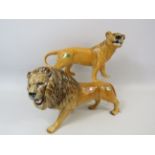 Beswick Lion and Lioness figurines.