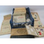 Tray containing a large quatity of mainly full cigarette cards including some loose cards see pics.