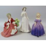 3 Royal Doulton figurines Lydia, Marie and Cherish.