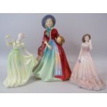 Paragon figurine Lady Marilyn and 2 Coalport figurines Jane and Congratulations.