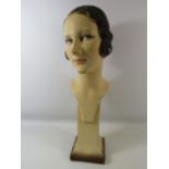 Vintage 1920s retail bust of a lady approx 24" tall.
