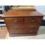 Attractive Mahogany chest with two long drawers and two short drawers over. Raised on a plinth base