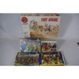 Aifix Fort Apache set (incomplete) plus other boxes of 1:72 Scale Warriors. See photos for details