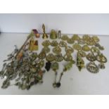 Mixed Brass lot including Door knockers and horses brasses and a large selection of souvenir