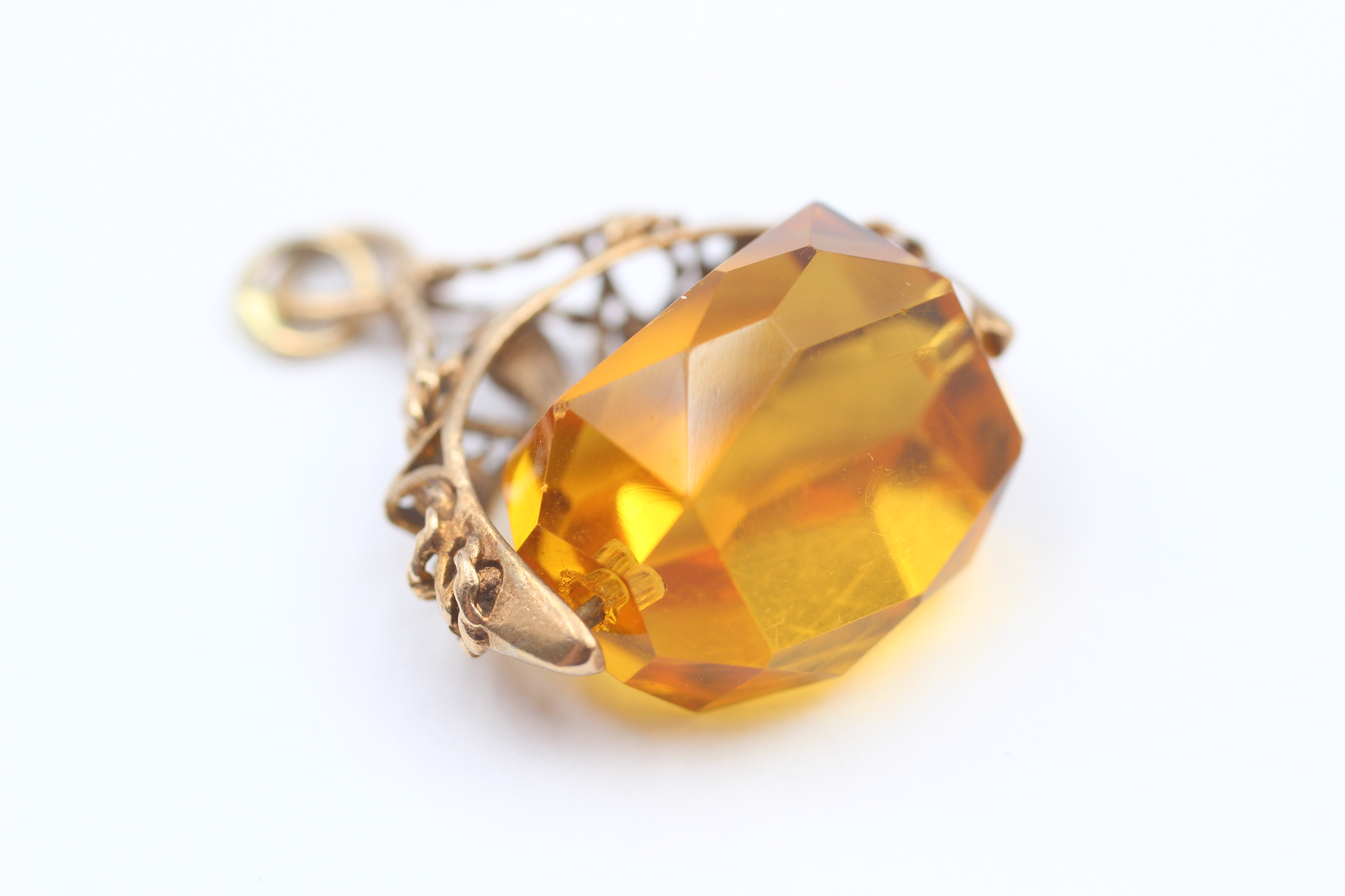 9ct Gold Vintage Citrine Spinner Fob Seal - Image 4 of 4