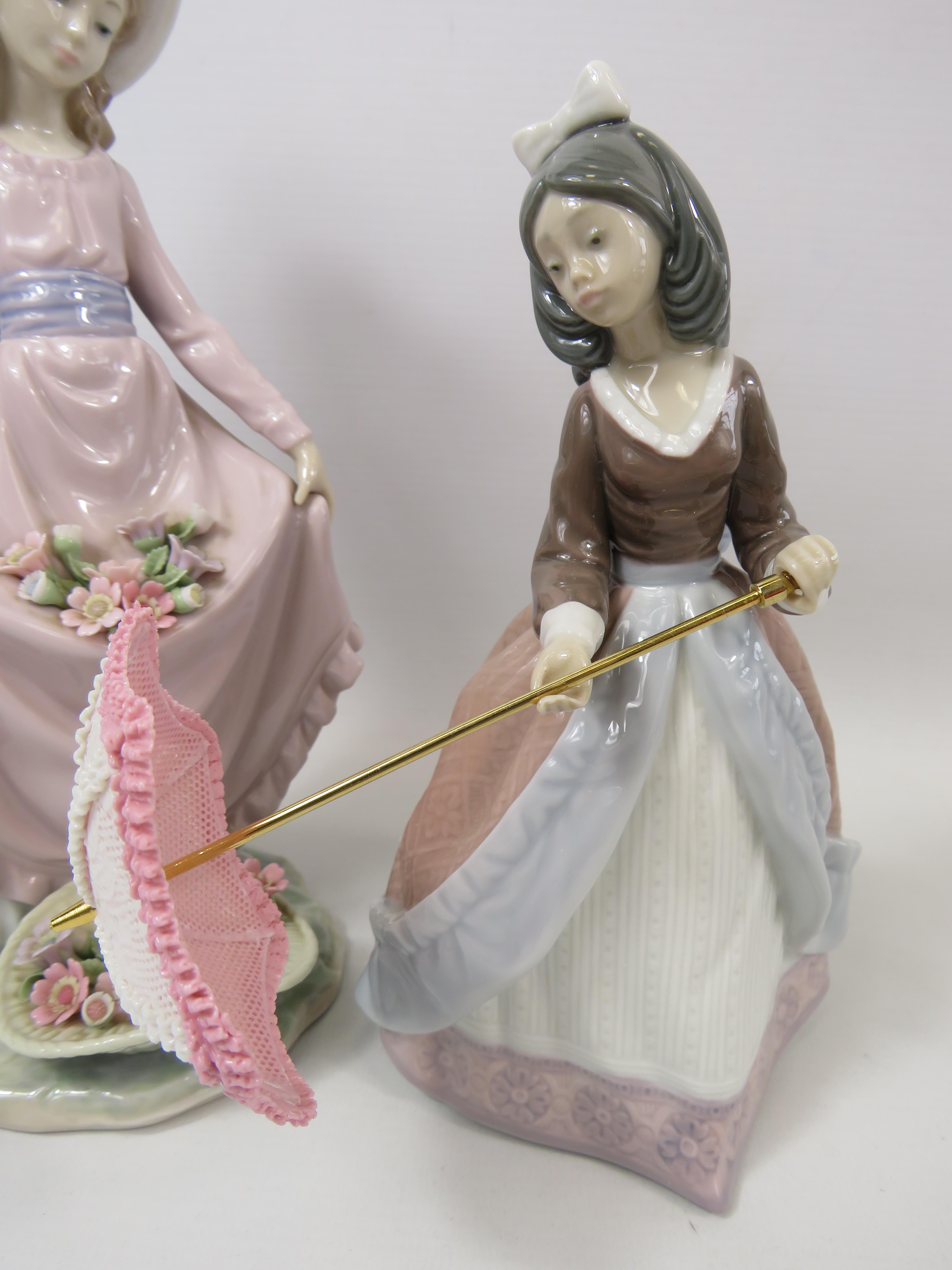 2 Lladro figurines, Jolie (with box) and Girl with flowers (some slight chips on petals). - Image 2 of 4