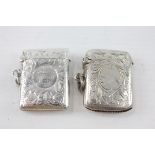 2 x Antique Hallmarked .925 STERLING SILVER Vesta Case