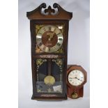 President, Battery operated chiming wall clock in working order plus one smaller battery operated wa