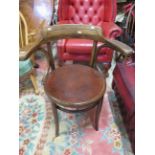 1930's era Czech made bentwood chair by 'Fischell' Very good condition with arm supports and decor
