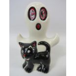 Lorna Bailey Spooky Ghost cat, approx 4.5" tall.