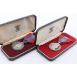 Boxed ER.II Imperial Service Medals Named Henry Whiteaway & Roy Mumford 2x 636796