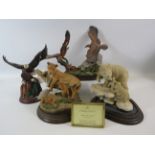 Country artists golden eagle pair and bradex eagle sculptures plus 2 country artists sculptures with