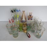 Various part sets of Vintage glasses, some with nautical theme. See photos.