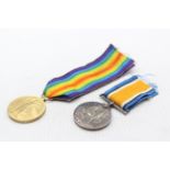 WW1 Medals Pair & Original Ribbons Named 253047 Pte J. Bowden Labour Corps 559984