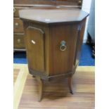 Unusual mahogany effect drinks cabinet with Lion head handle. Measures just 18 inches tall with Oct