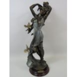 Florence Guiseppe Armarni art nouveau style figurine with box. Approx 16" tall.