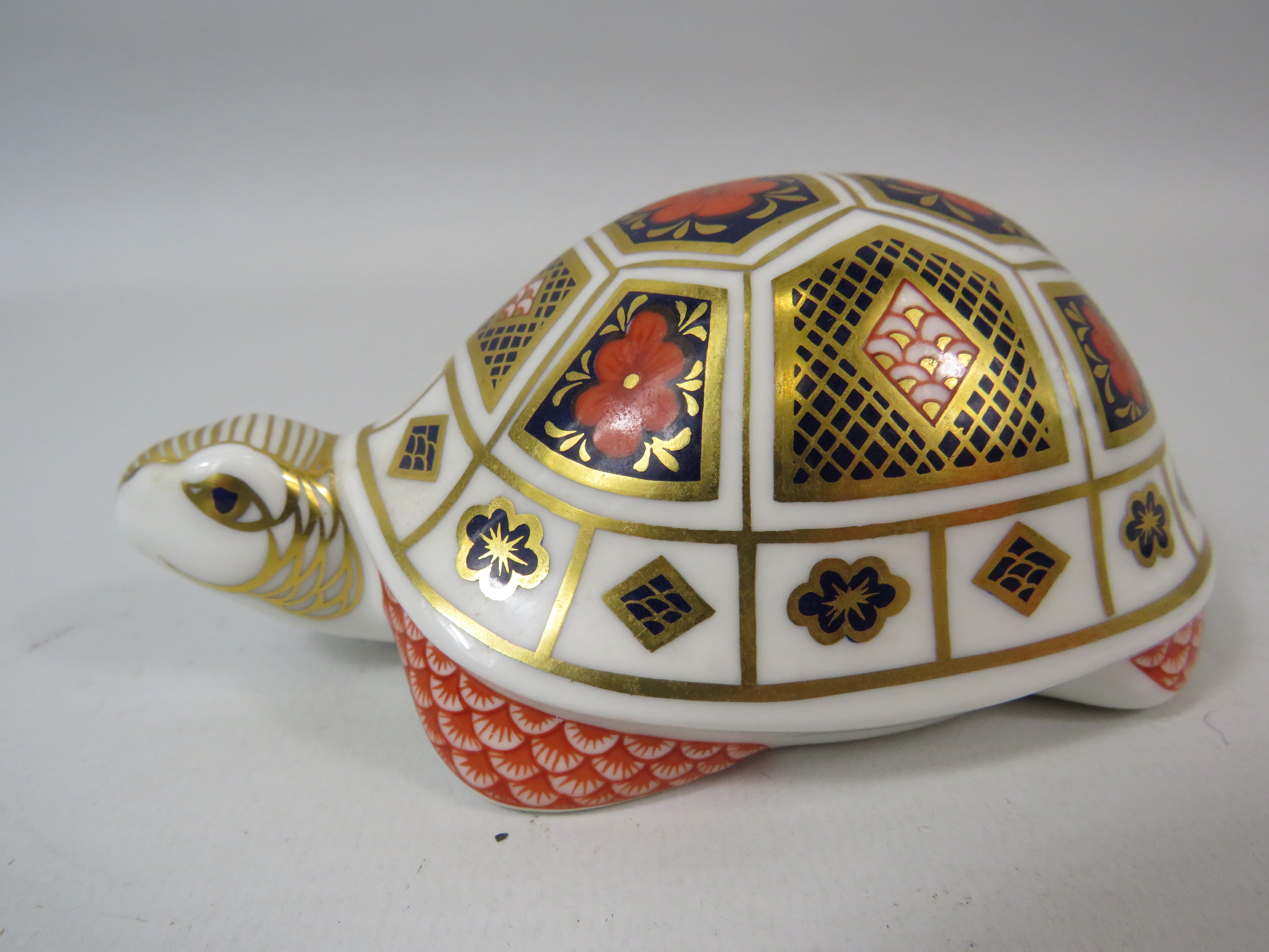 Royal Crown Derby paperweight Tortoise with silver stopper. - Image 2 of 3