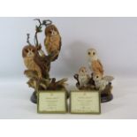 2 Country artist limited edition Owl sculptures, Summer Dreams and Shadows in the barn. No damage.