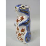 Royal Crown Derby paperweight Chipmonk with gold stopper.