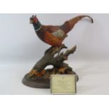 Country Artists large limited edition sculpture of a Phesant 308/350 by Keith Sherwin no damage.