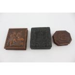 3 x Antique AMBROTYPES In Bois Durci Cases