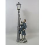 Lladro Figurine Lamp lighter, approx 19" tall and come with its box.