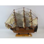 Model boat of HMS Victory which stands approx 17.5" tall and 20.5" long.