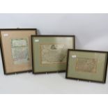 Framed reprints of Antique maps. One glazed both sides. See photos.