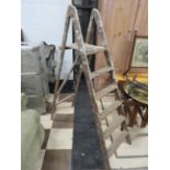 Pair of vintage step ladders. H:57 inches tall. Strong condition. See photos. S2
