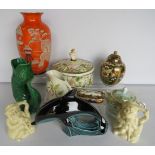 Mixed lot of good ceramics to include capo di monte, Japanese vase. See photos.