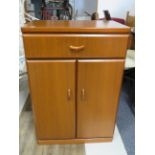 Two drawer bedroom cabinet with drawer above. H:35 x W:24 x D:15 Inches,. See photos.