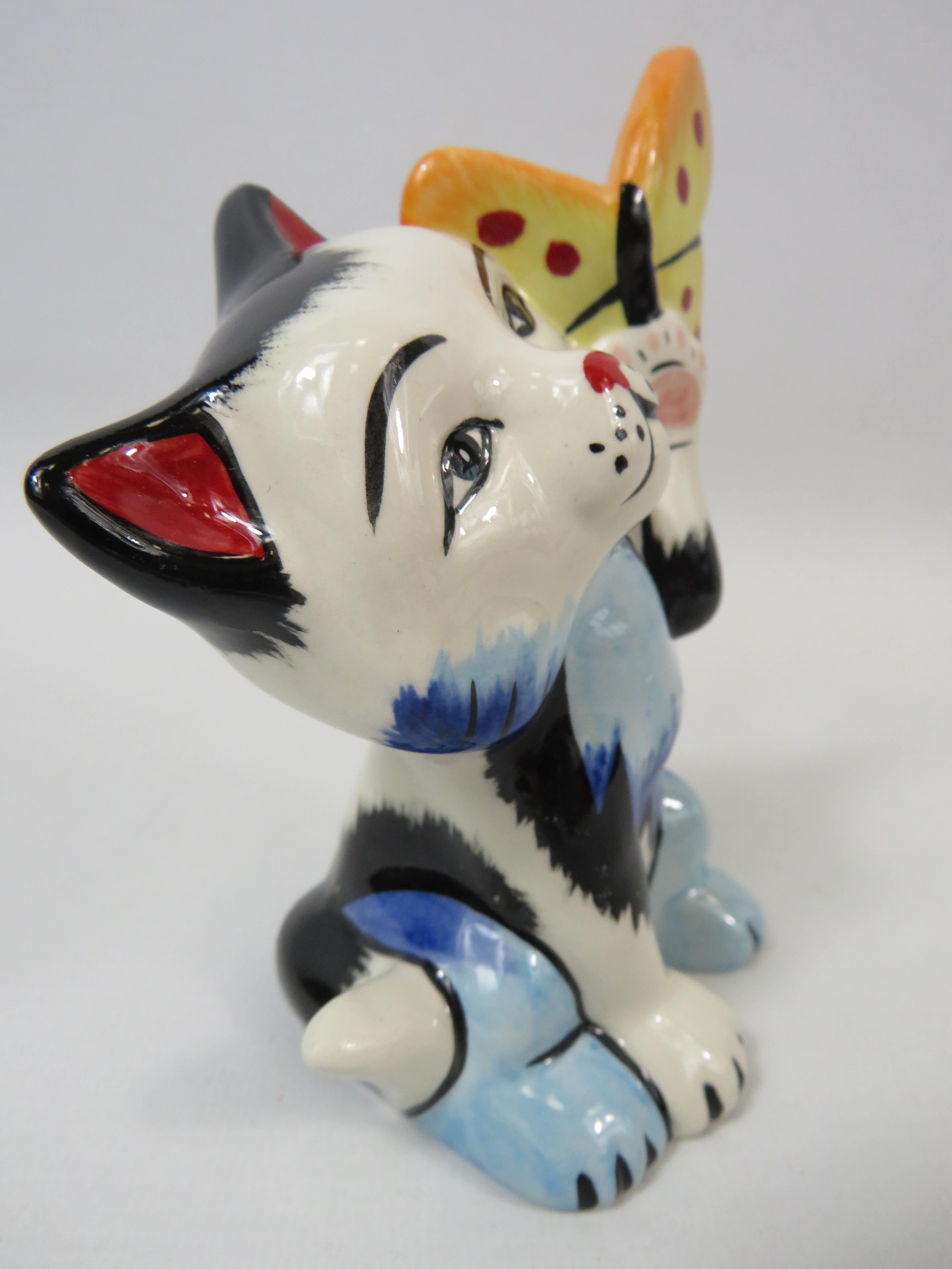 Lorna Bailey Butterfly cat, approx 5" tall. - Image 2 of 4