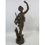 Emile Bruchon French bronze sculpture "Passage du Gue" approx 16" tall.