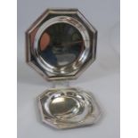 Two German made Stainless Steel Ashtrays by Christoph Widmann. Largest measures 5.5 inches diameter