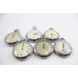 Mens POCKET WATCHES Hand Wind Open Face Smiths Empire Timex Non Working x 6 941491