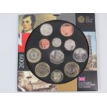 Royal Mint 2009 Brilliant Uncirculated UK Coin Collection to include a Kew Gardens 50p. See photos