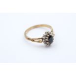 9ct Gold Sapphire & Diamond Cluster Dress Ring (1.8g) 2036276