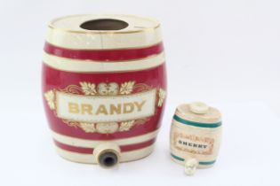 2 x Vintage Pottery Decanter / Barrels Inc Large, Wade, Sherry Etc 560660