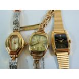 Ladies mechanical Rotary watch in running order together with two ladies quartz watches. See photo