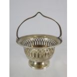 Silver Basket with pierced sides and gothic arch handle. Hallmarked for London 1910. 74g