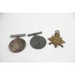 3 x WW1 Medals Inc War & 1914-15 Star, Star Pte Hawman, War Cpl Marshall RE 696548